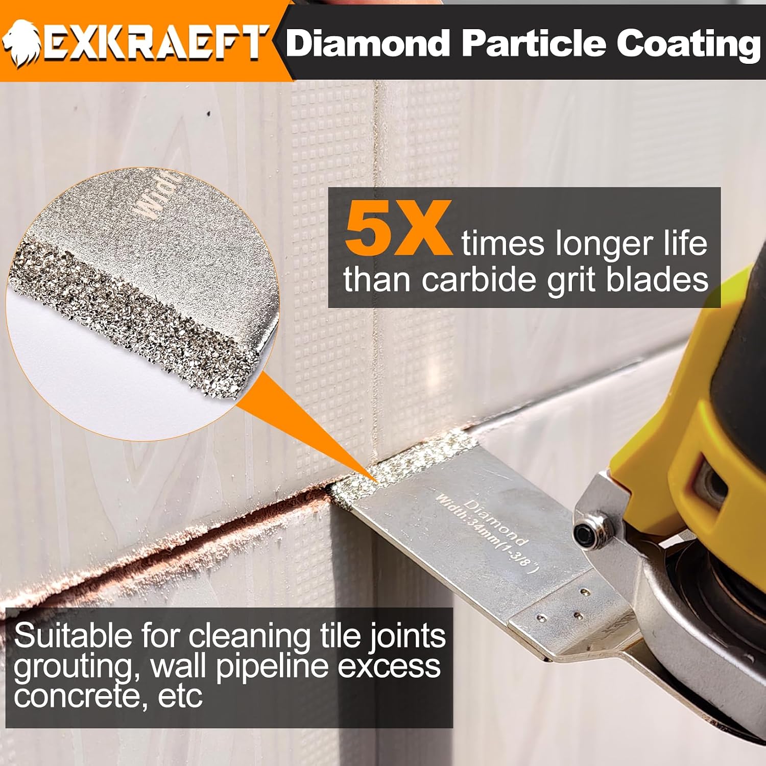 Detalle de EXKRAEFT 30Pcs Multitool Blade Kit for Metal, Wood and Drywall