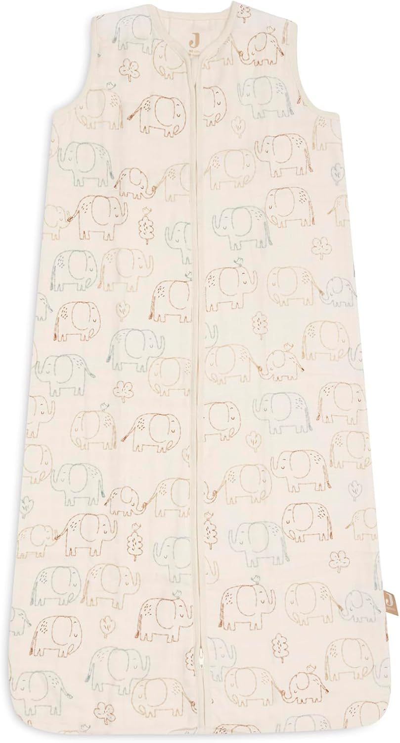 Detalle de Jollein Elephant Tales 90 cm Cotton Muslin Summer Sleeping Bag, 0.5 TOG