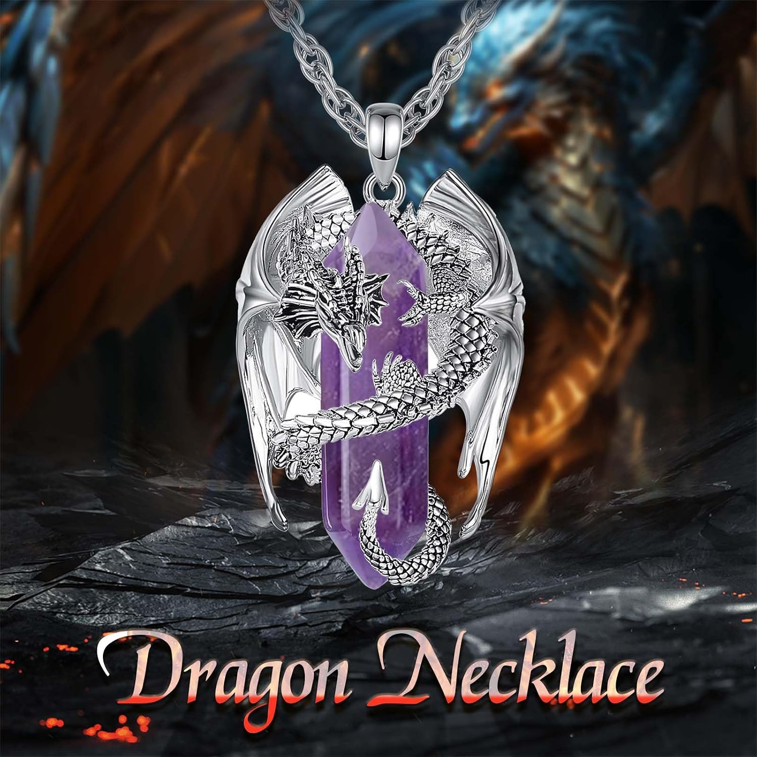 Thumbnail 6 de INFUSEU Kristall Drachen Kette