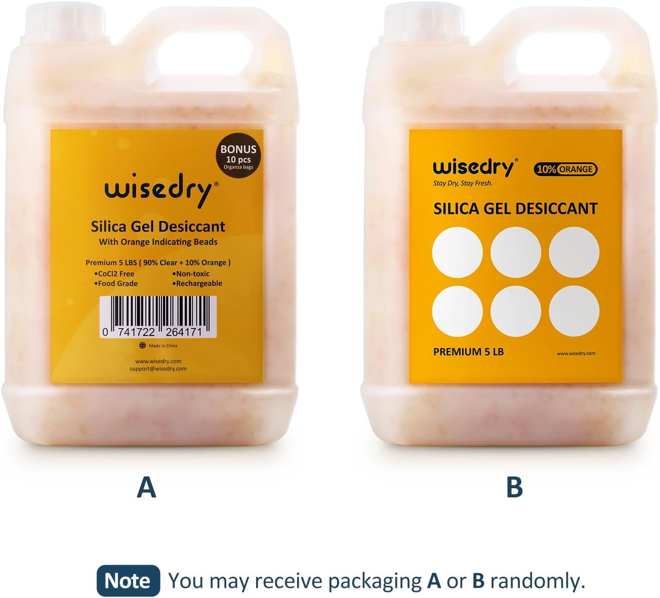 Thumbnail 6 de Wisedry herbruikbare silicagelkralen met kleurindicator, 2,3 kg en 10 zakjes