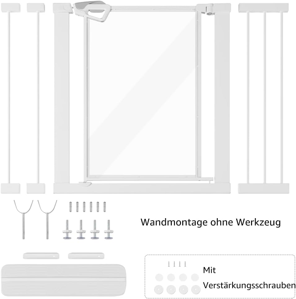 Detalle 2 de unipaws Transparentes Hundegitter – Druckmontage, 74–109 cm, Weiß