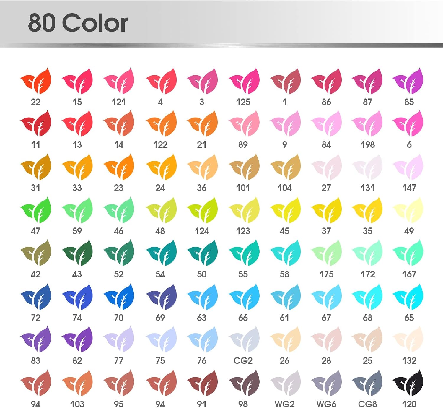 Thumbnail 1 de Vallteng 80 Colors Dual Tip Twin Marker Pens Set