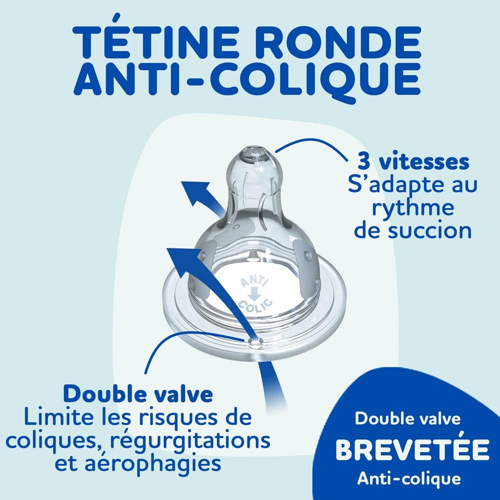 Thumbnail 2 de DODIE Biberon Anti-Colique Tétine Ronde 330 ml – Débit 3, Rose