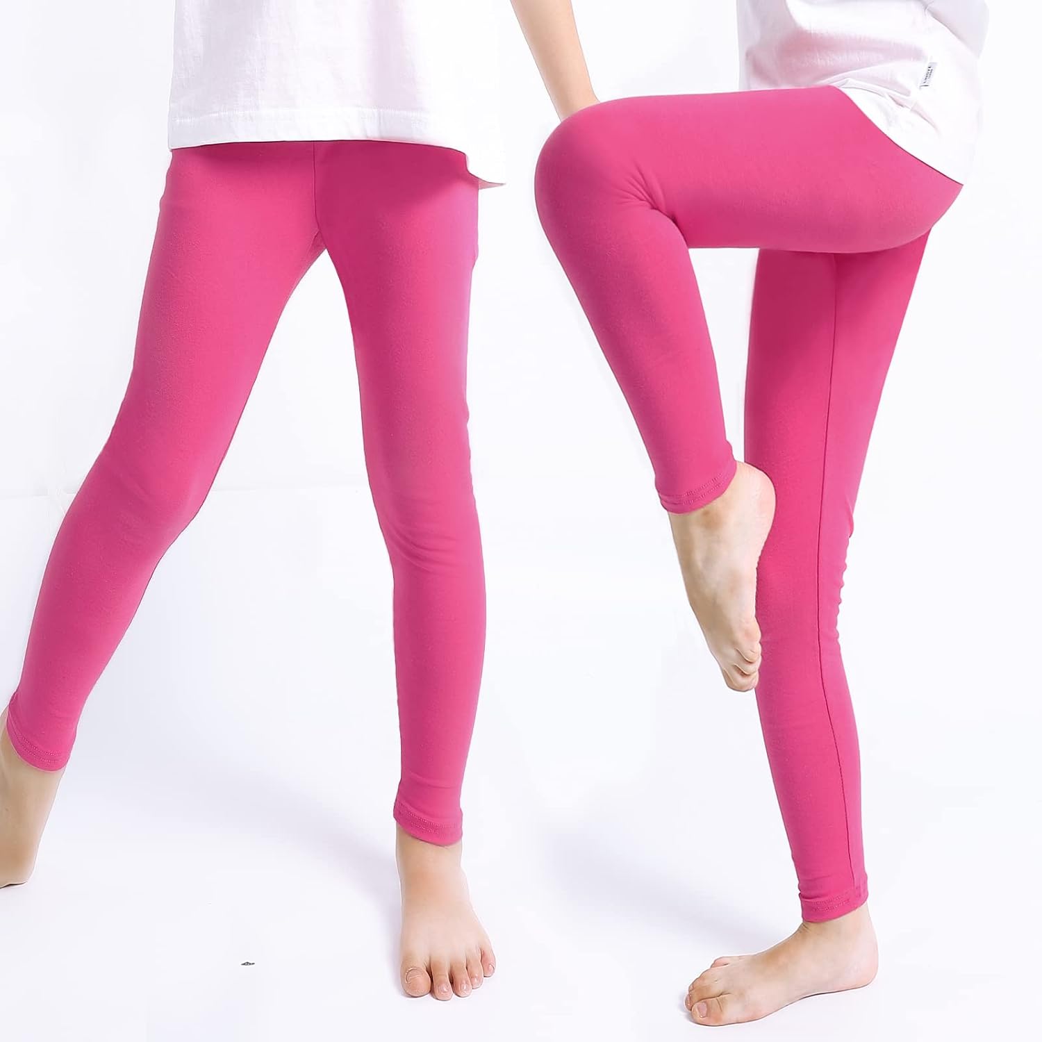 Detalle de KEREDA 3er-Pack Leggings für Mädchen – Sporthose aus Baumwolle mit Elasthan (Lang)