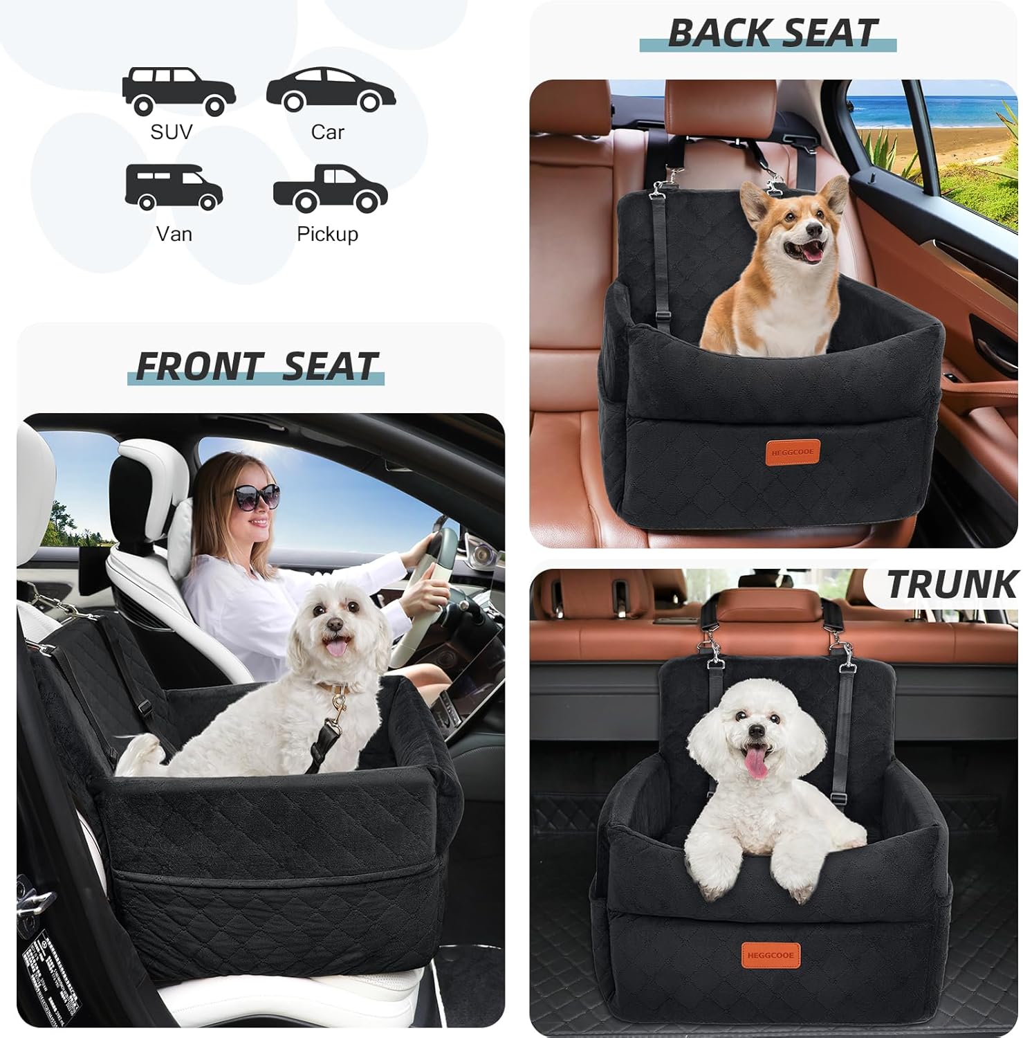 Detalle 2 de Hunde Autositz 20,7 Zoll für Rückbank