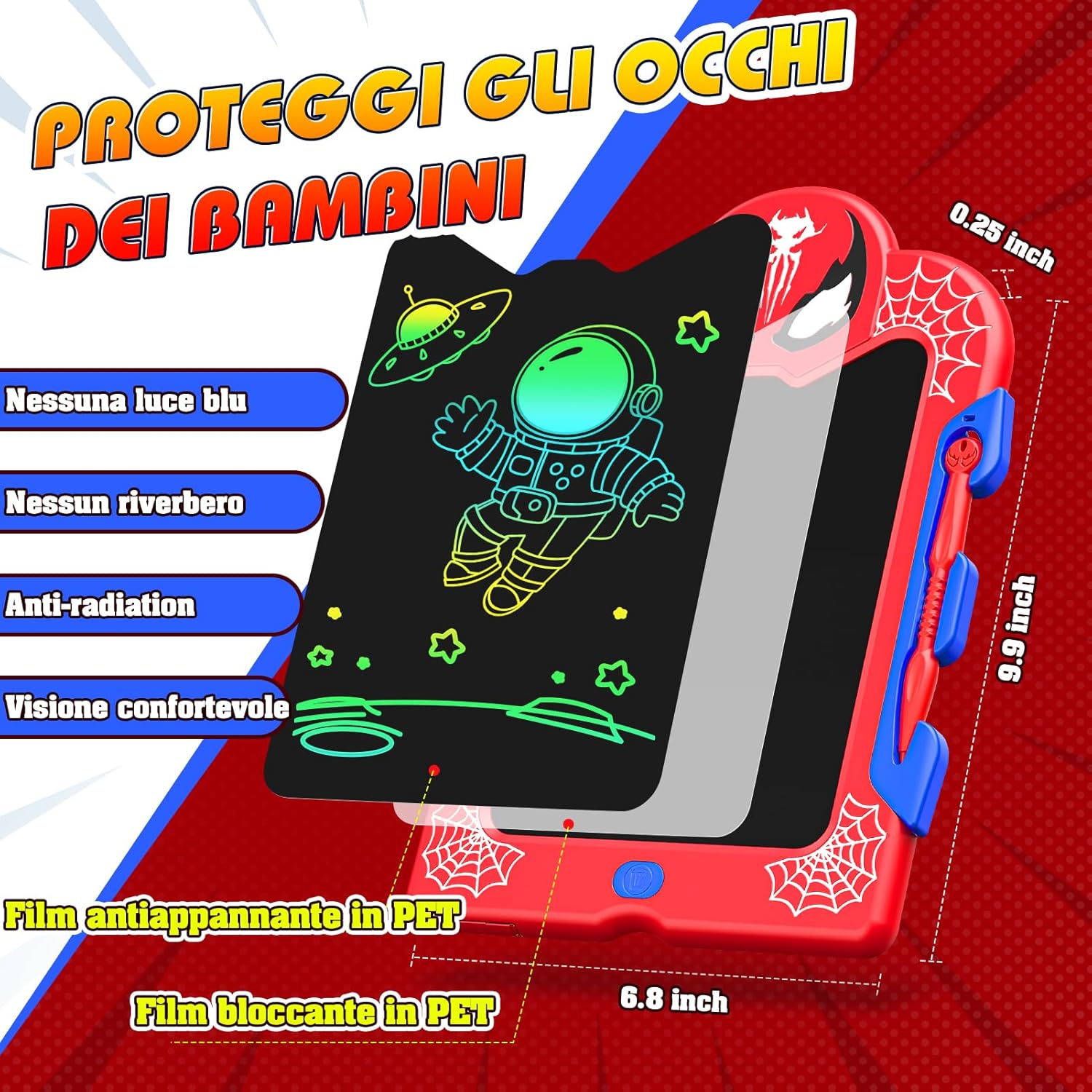 Thumbnail 6 de Braxel Lavagna per Bambini 8,5 Pollici: Lavagna Magica Colorata, Cancellabile e Portatile