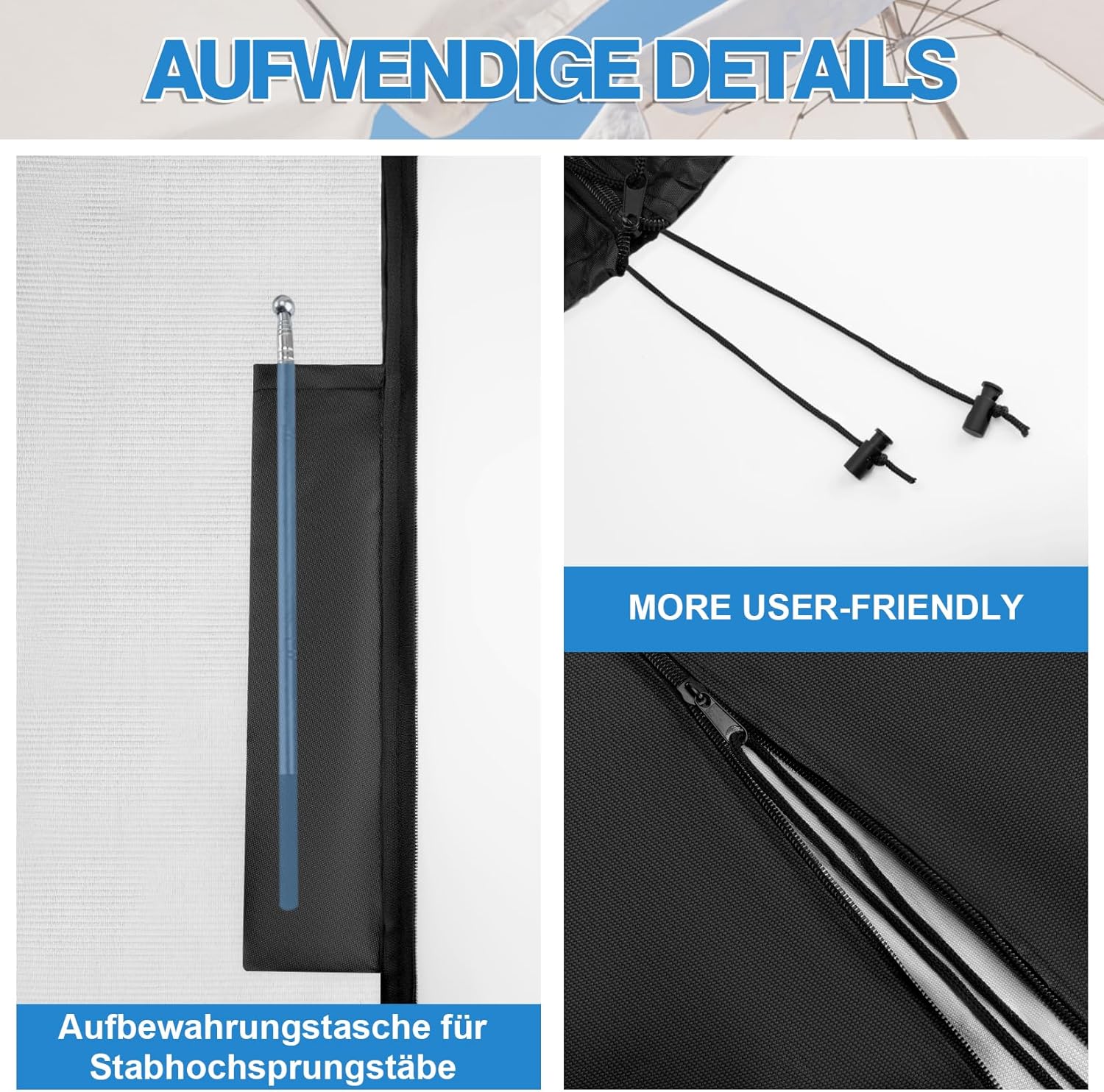 Thumbnail 4 de Seydrey Sonnenschirm Schutzhülle für Ampelschirm (420D Oxford, 2–4 m) inkl. Hilfsstange