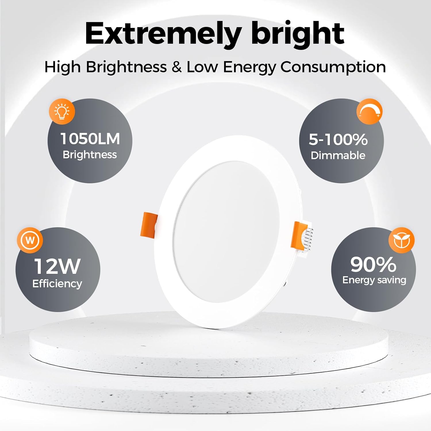 Thumbnail 3 de CHARKEE EPCL-12X-ETL-5CCT 24-Pack 6-Inch Canless LED Recessed Lights