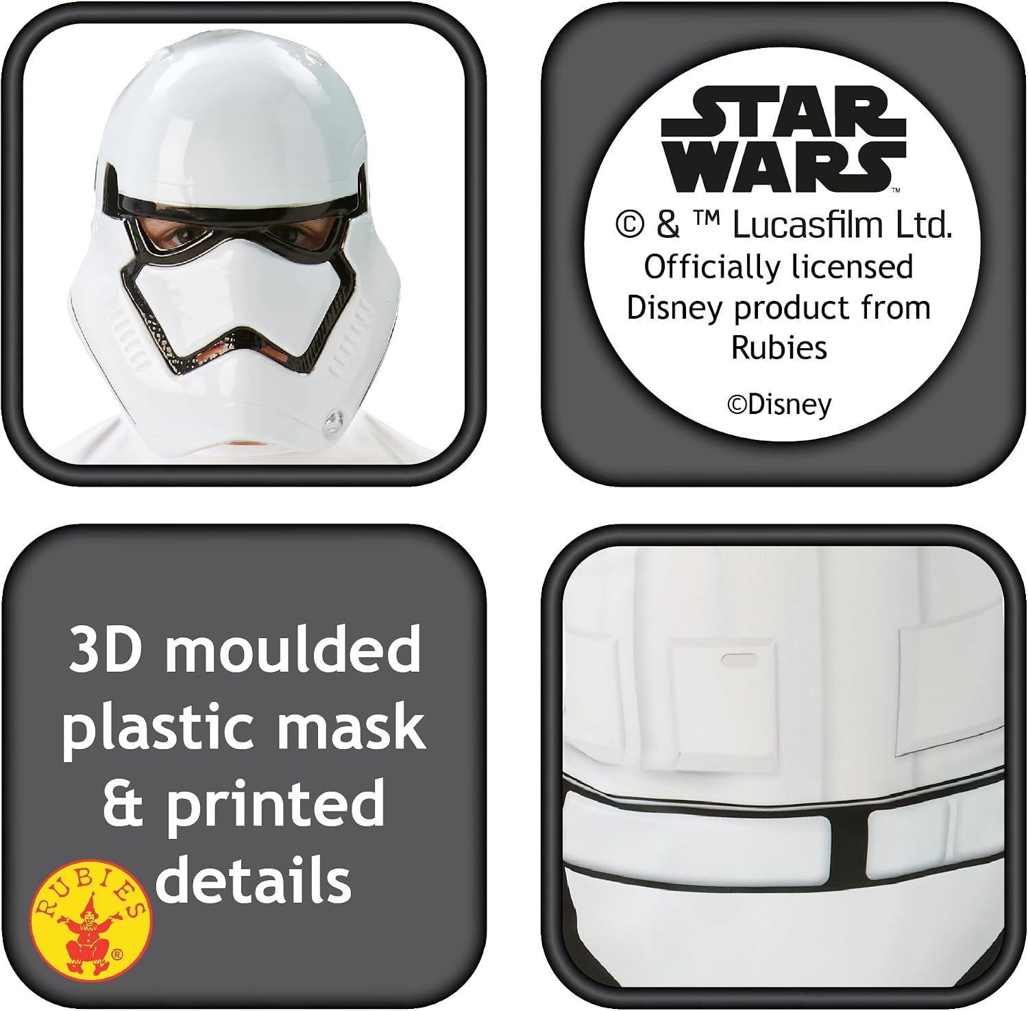 Detalle de Stormtrooper Star Wars Kinderkostüm weiss-schwarz 🎭