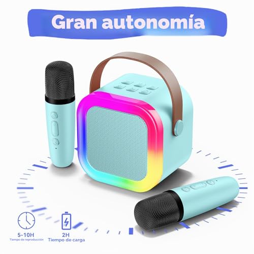 Thumbnail 7 de Fede Karaoke: 2 micrófonos infantiles con Bluetooth, luces LED y efectos de voz