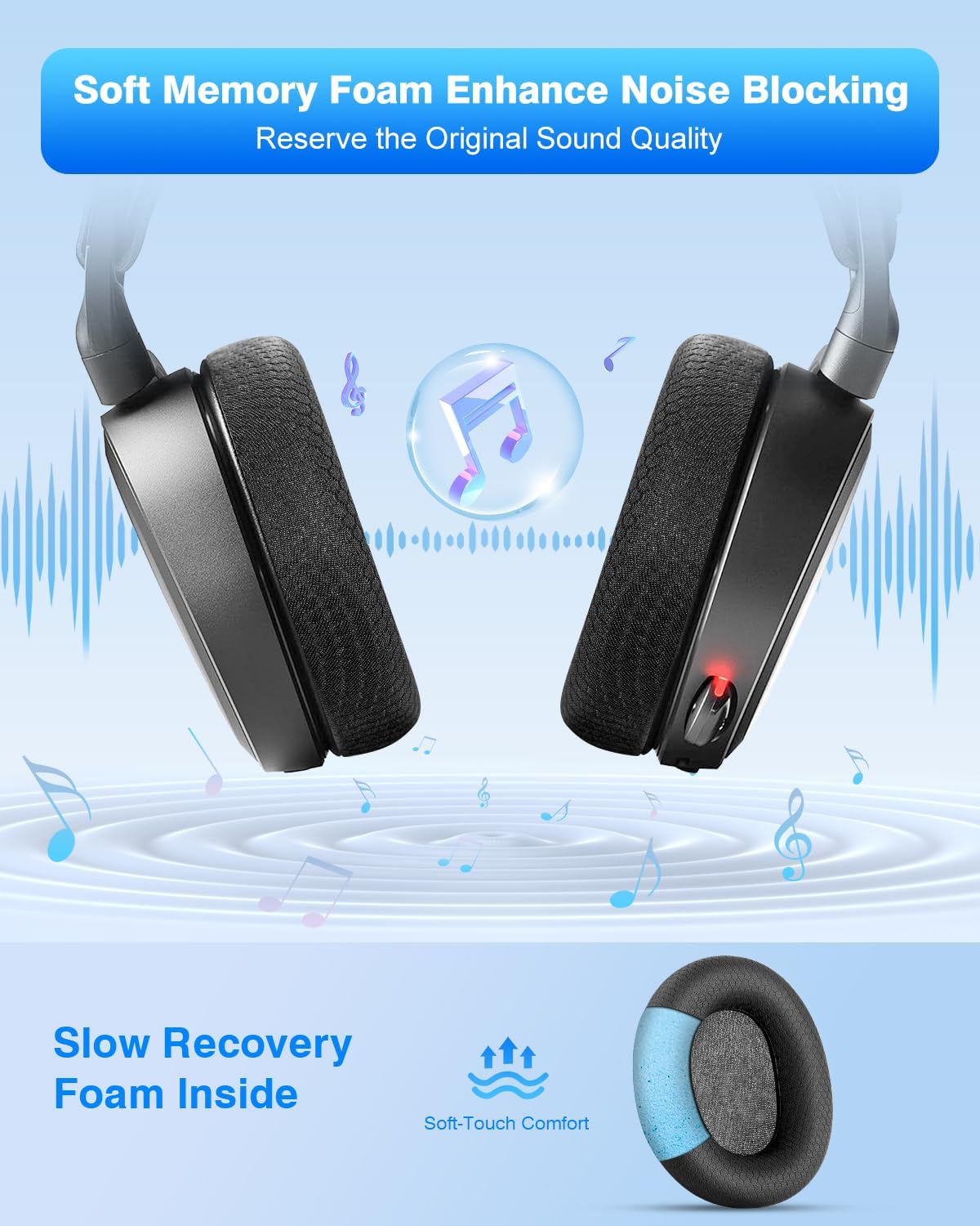 Thumbnail 2 de Link Dream coussinets de remplacement pour casques SteelSeries Arctis (jusqu’à 7/9/Pro/Prime) – noir