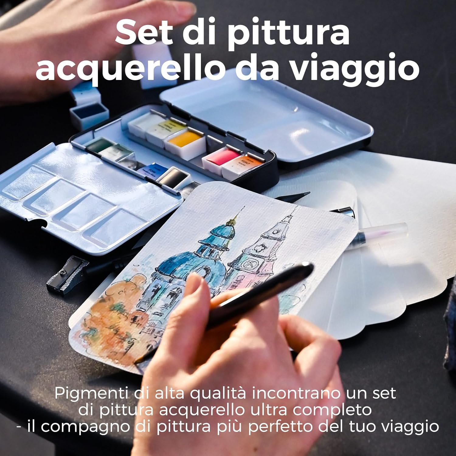Thumbnail 5 de Funto Set da Viaggio Acquerello Premium – 12 Colori e Accessori per Pittura in Movimento