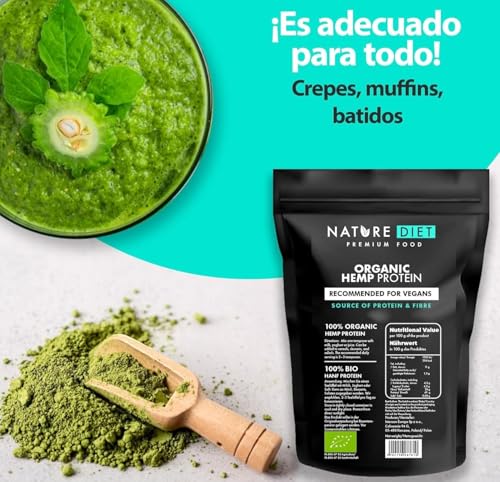 Thumbnail 5 de Nature Diet Proteína de Cáñamo Orgánica 🌱 500g Ecológica, Vegana