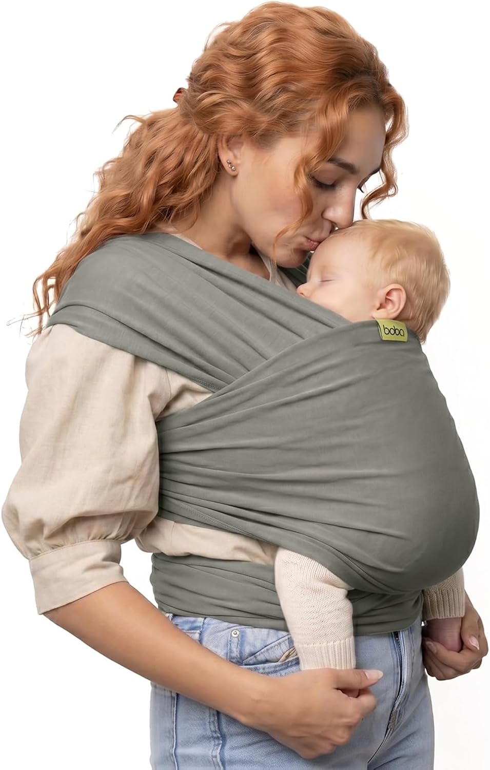 Boba Baby Wrap Carrier – Original Baby Sling Carrier for Newborns (7–35 lbs) in Grey