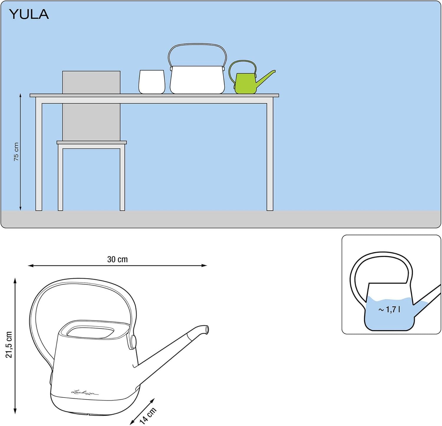 Thumbnail 1 de LECHUZA YULA 1,7 L bianco tortora