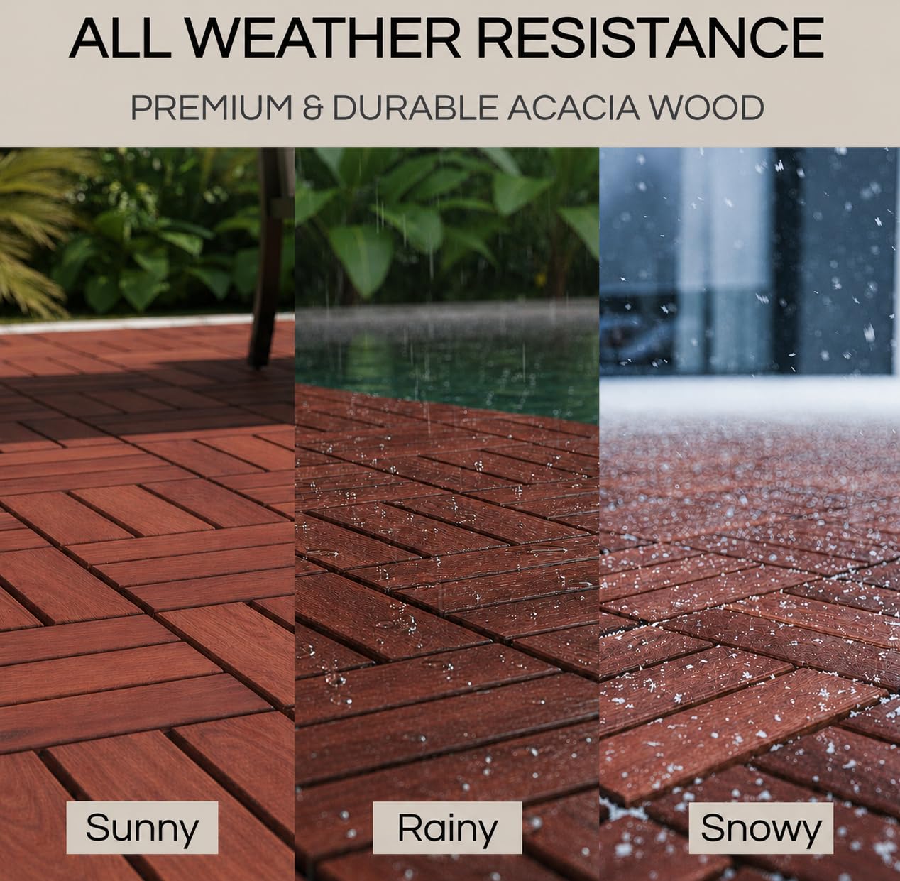 Detalle 1 de THYOI Interlocking Deck Tiles Acacia Wood