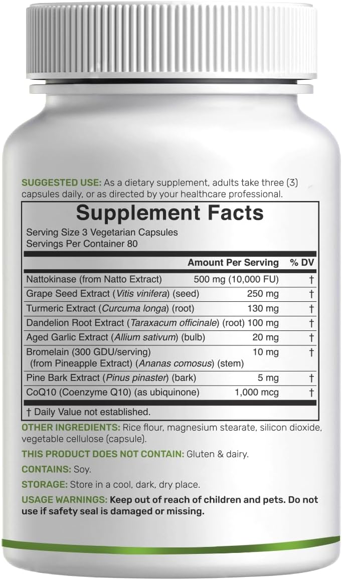 Detalle 2 de Nattokinase Supplement, 240 Veggie Capsules