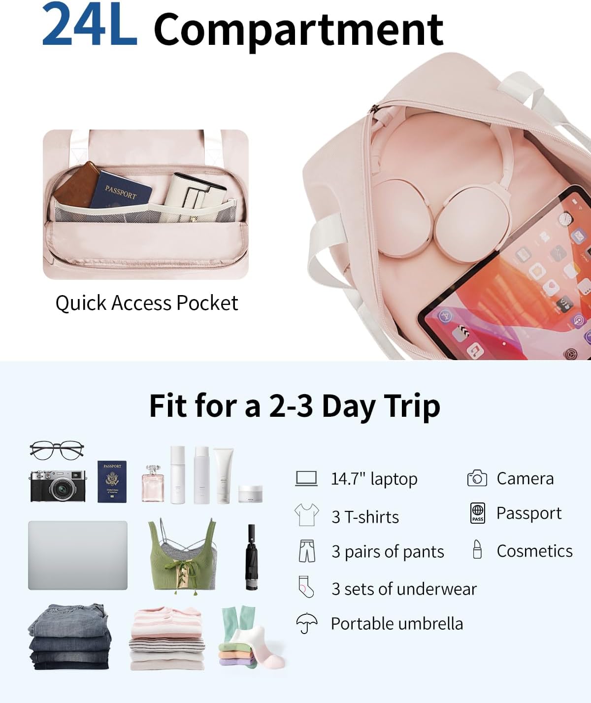 Thumbnail 2 de ECOHUB Handgepäcktasche für Ryanair – 40 x 30 x 20 cm, 24 L, faltbar, aus recyceltem PET