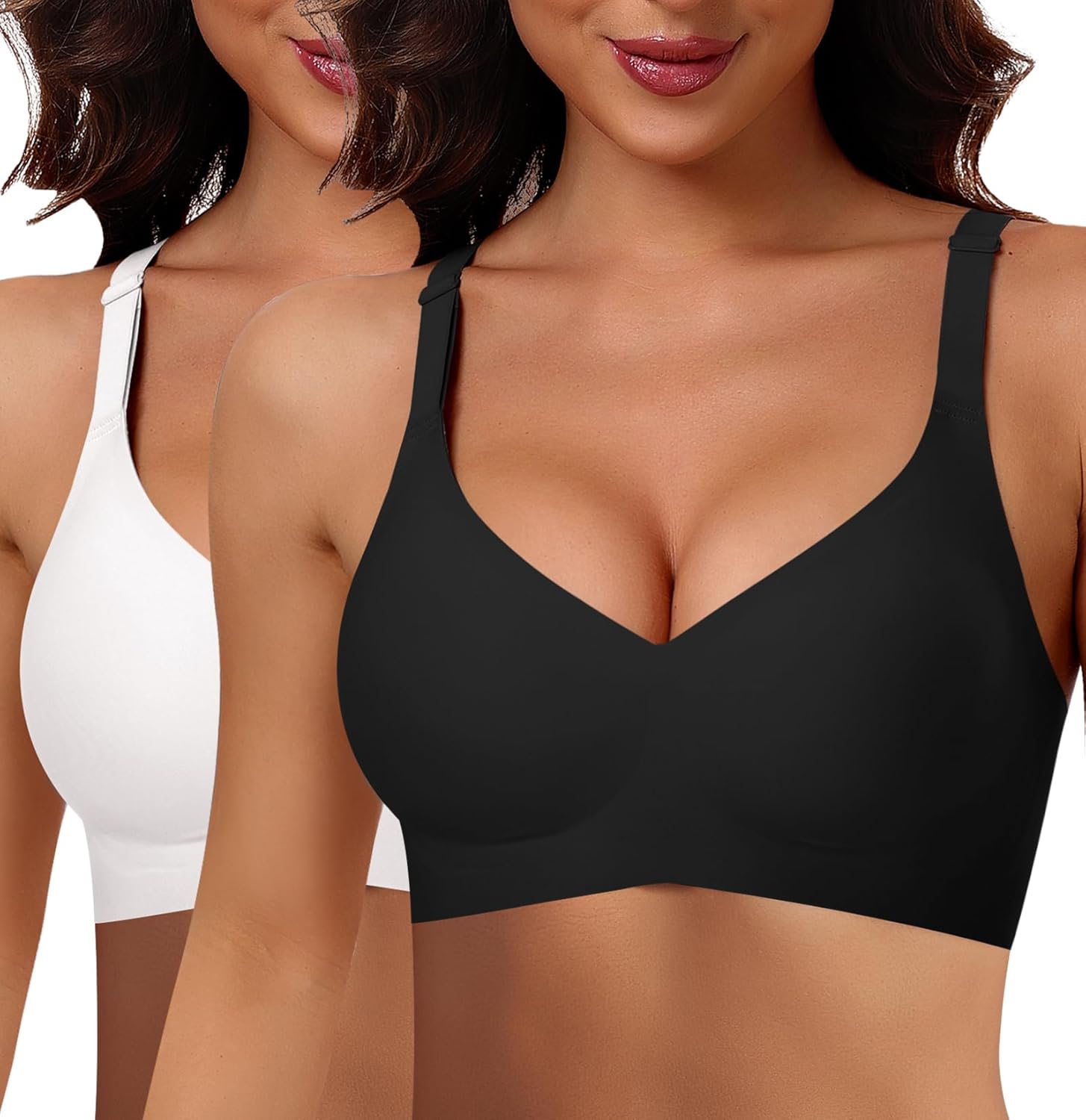 Detalle de Ganado Damen BH Ohne Bügel – Nahtloser Bralette mit V-Ausschnitt