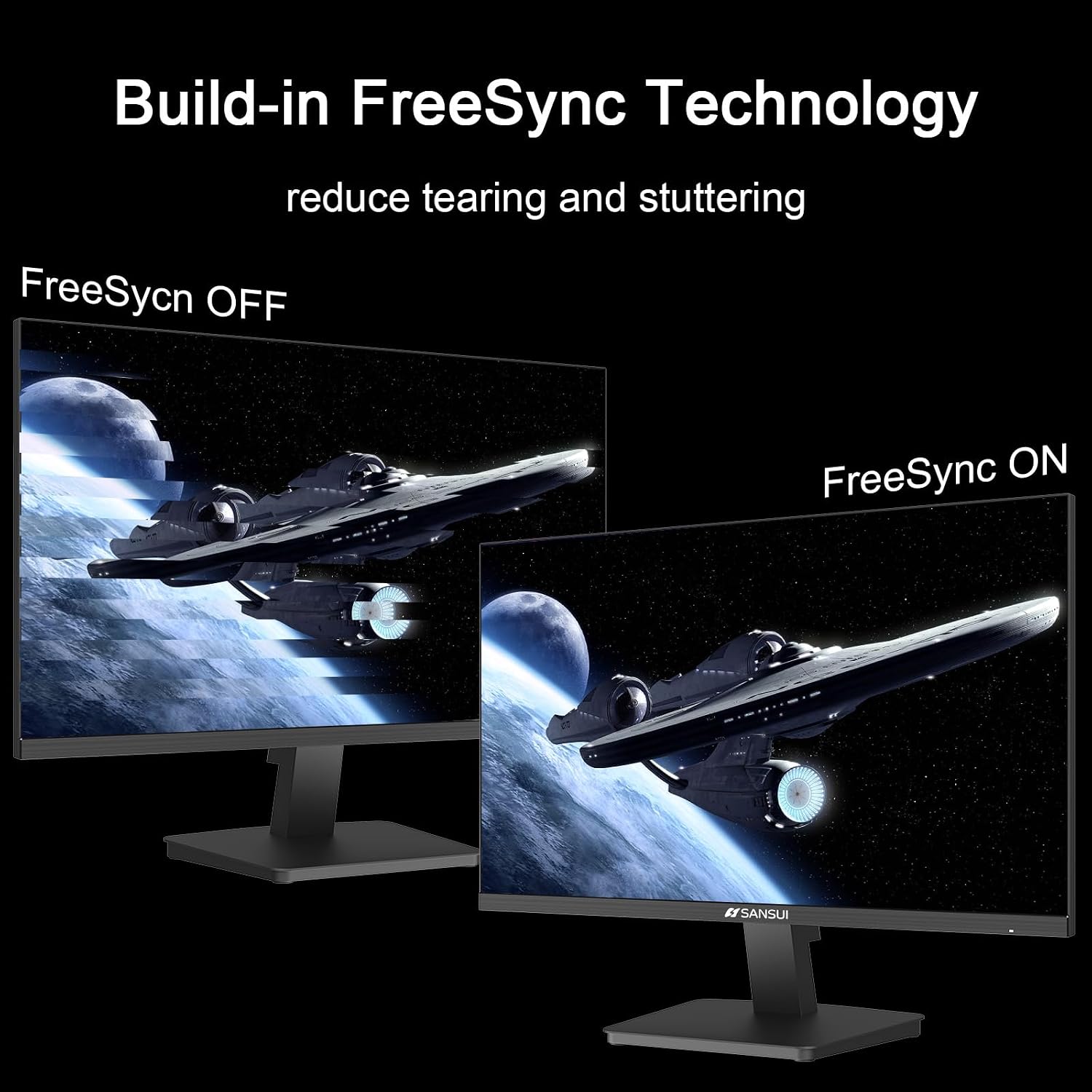 Detalle de SANSUI ES-27F2 27-Inch Full HD Monitor, 120Hz, HDMI/DP, VESA Mount
