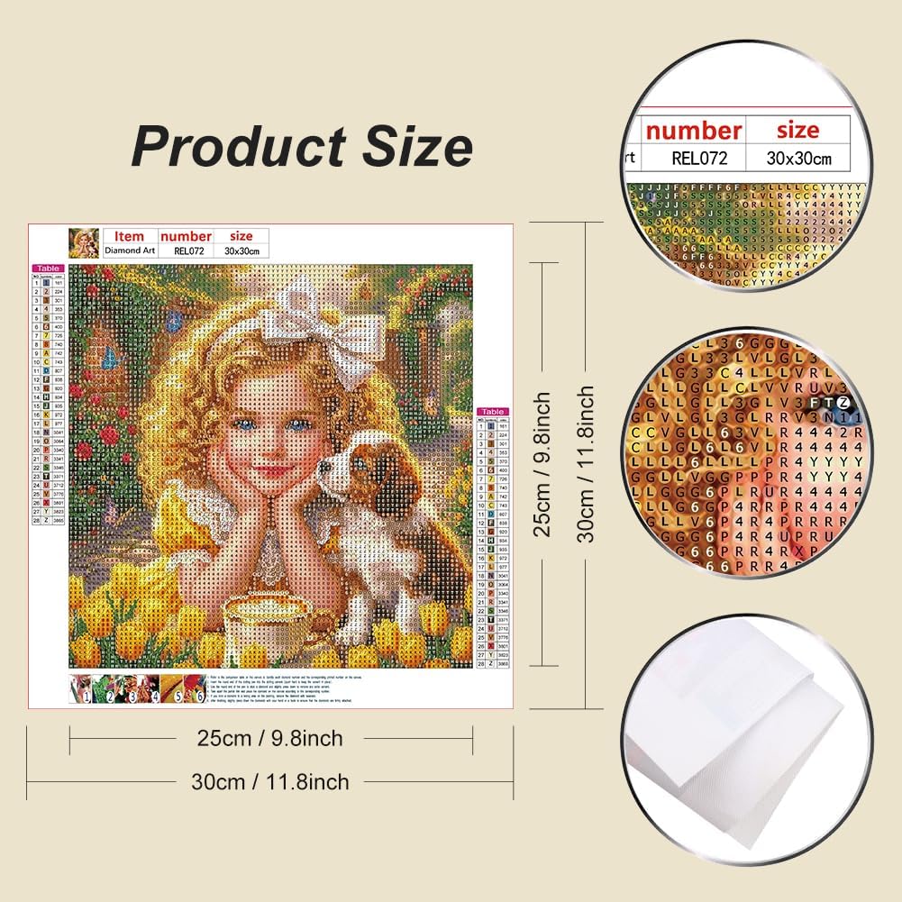 Detalle de Reluohuo Diamond Painting Kit, 12 x 12 Inch
