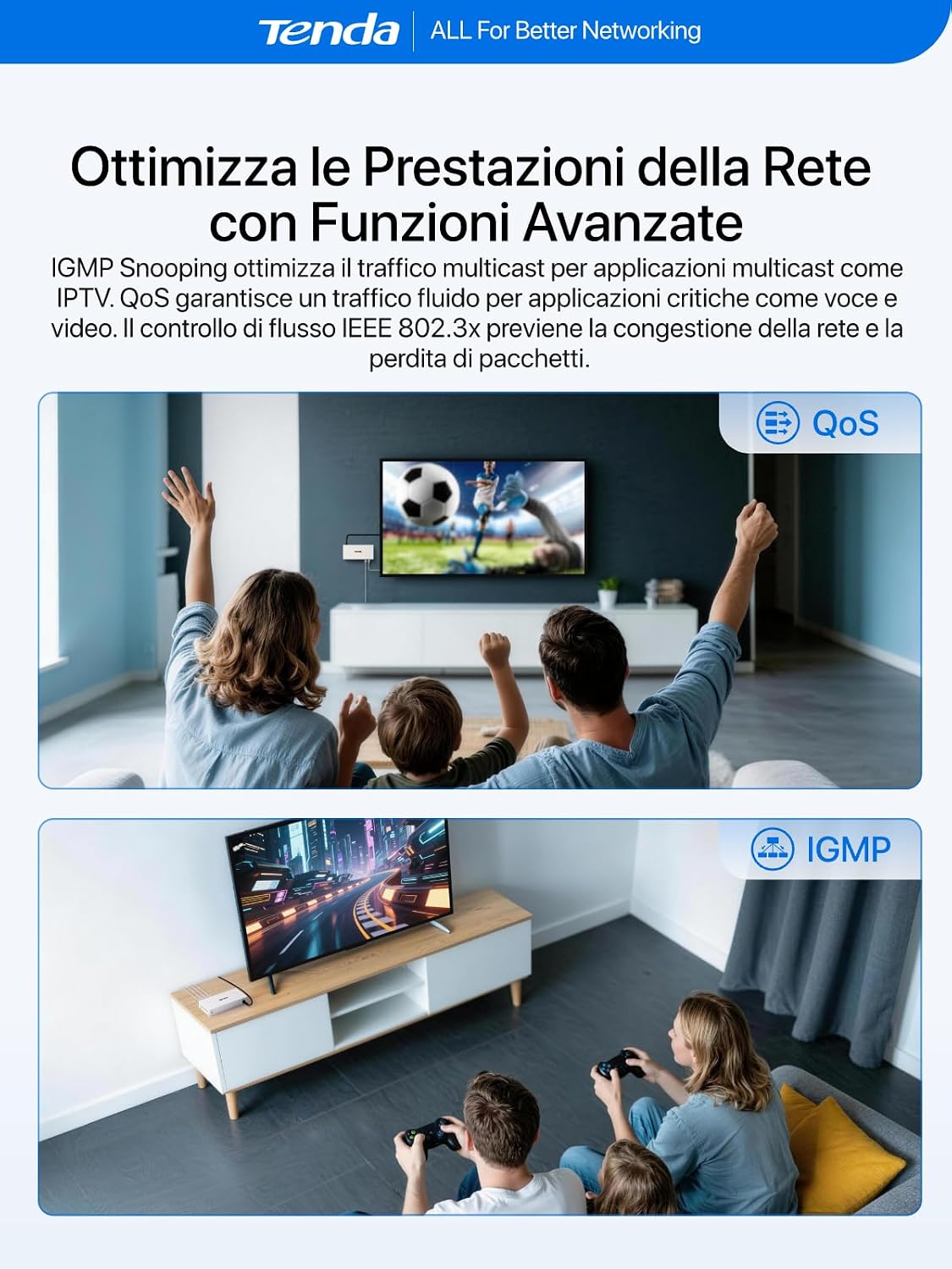Thumbnail 6 de Tenda Switch Ethernet 8 Porte Gigabit Unmanaged TEG1008M