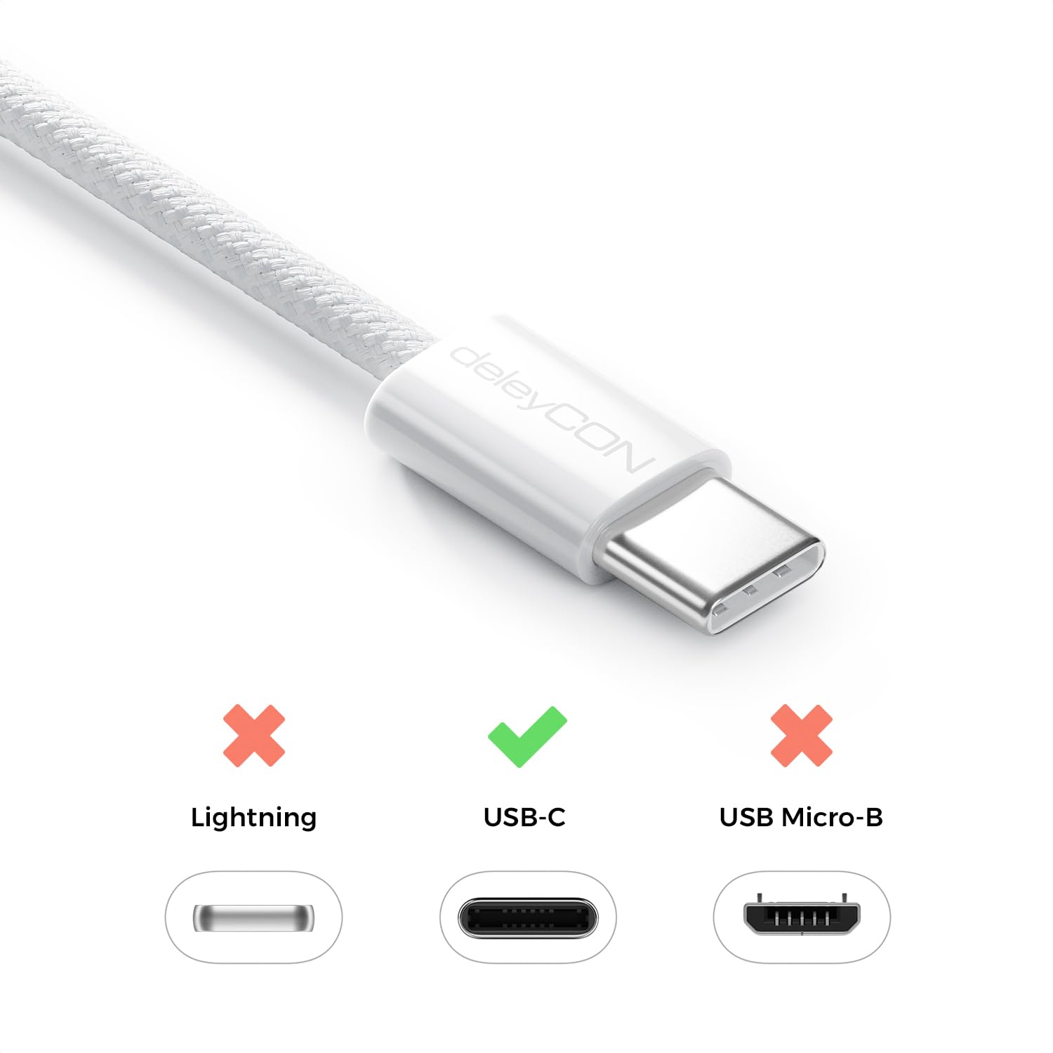 Thumbnail 3 de deleyCON 60W USB-C Kabel Set (4er Pack, 0,5m–3,0m) mit Power Delivery 3.0
