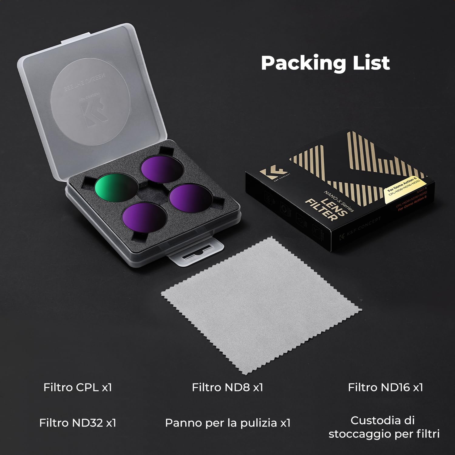 Thumbnail 6 de K&F CONCEPT Kit 4 filtri action camera