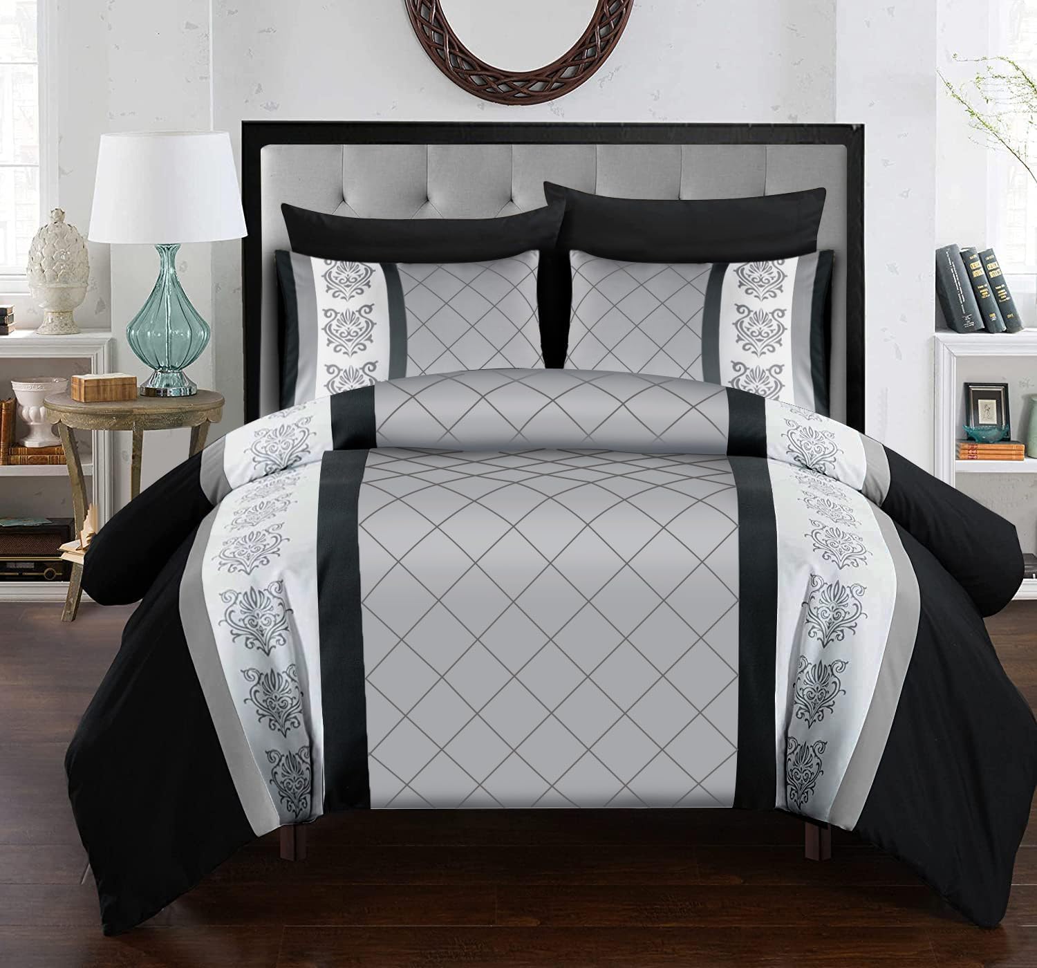 Detalle 2 de Lazzaro King Size Duvet Cover Set (230 x 220 cm) – Premium Microfibre, Reversible Quilt Cover Bedding Set with Zipper Closure