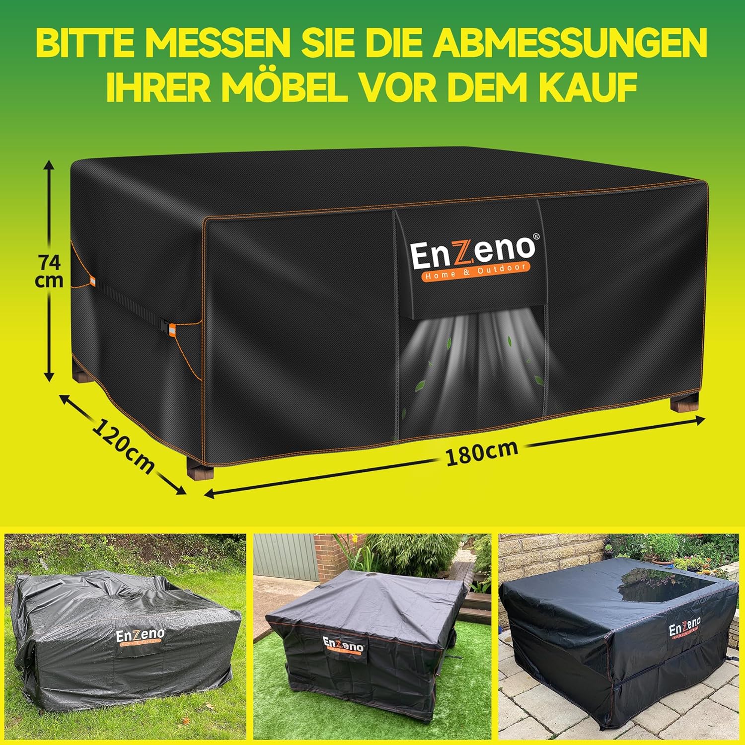 Thumbnail 6 de Enzeno Gartenmöbel Abdeckung 180x120 cm wasserdicht