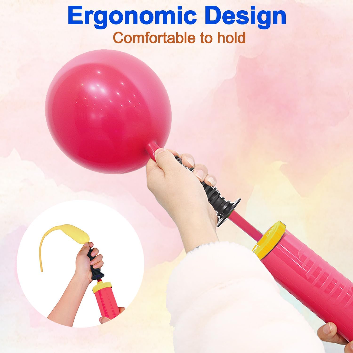 Detalle de Ballonpumpe Hand Inflator – Doppelt wirkende Luftpumpe für Ballons und mehr