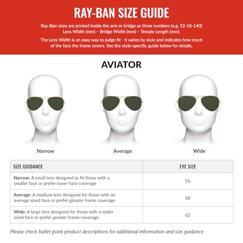 Detalle de Ray-Ban Aviator Large Metal (SILVER 55) gafas de sol unisex con funda protectora
