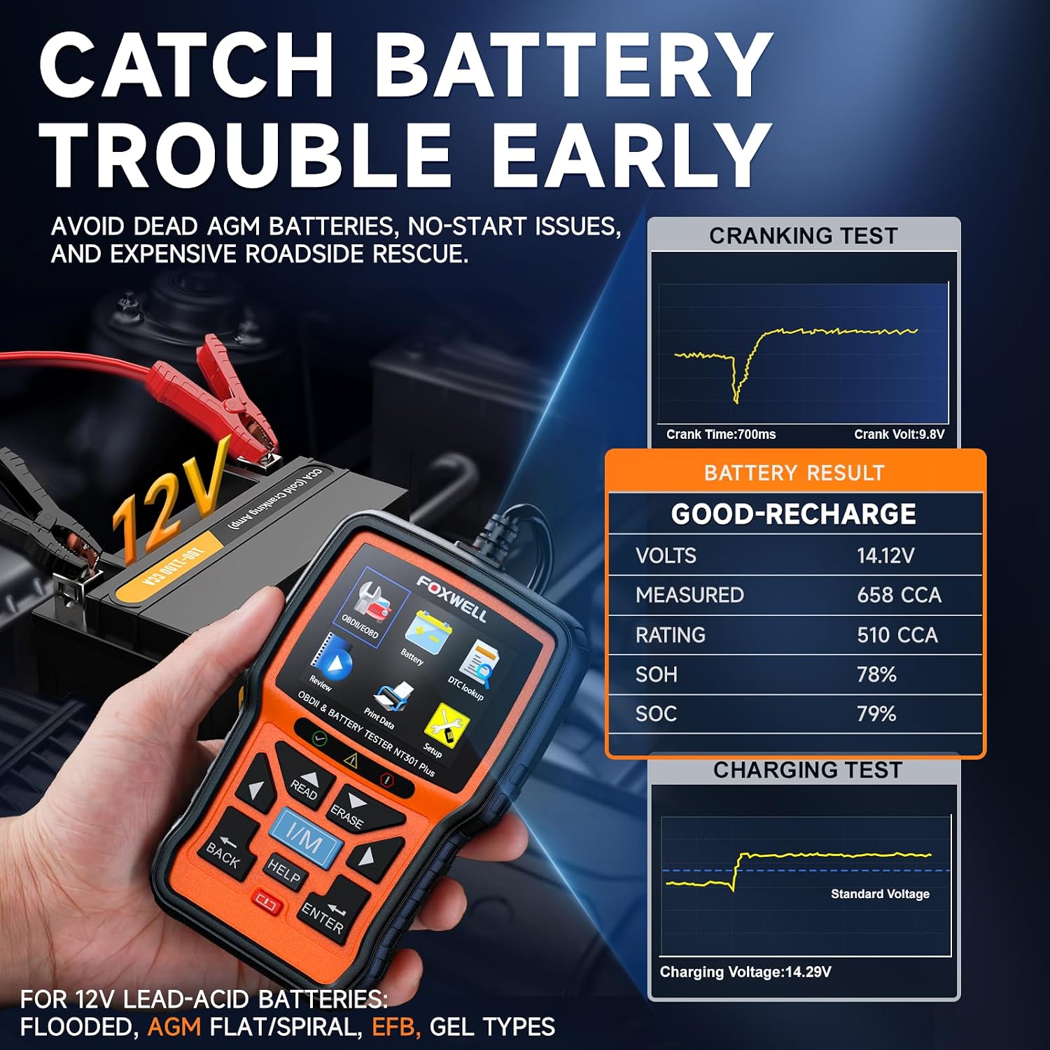 Thumbnail 4 de FOXWELL NT301 Plus OBD2 Scanner 12V