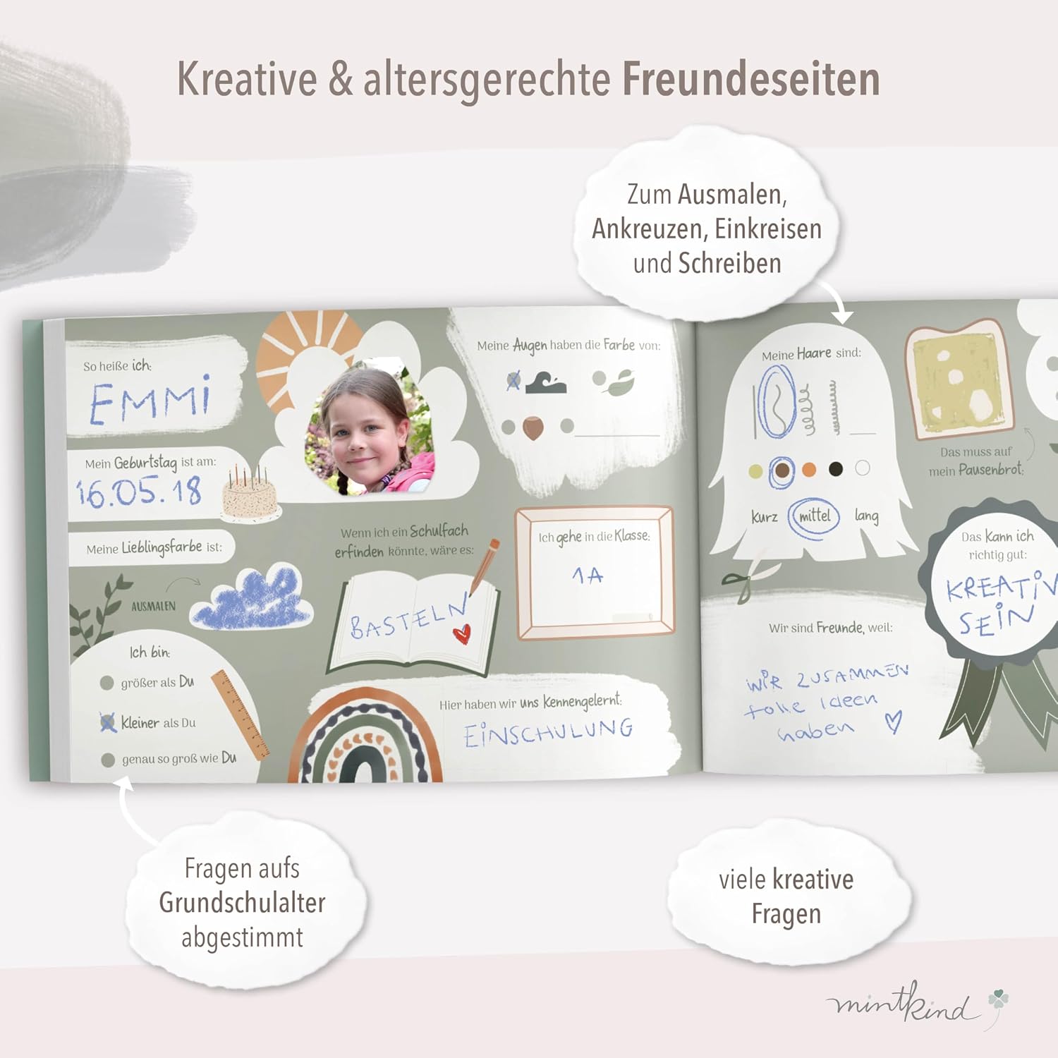 Detalle 2 de mintkind Meine Schulfreunde Freundebuch