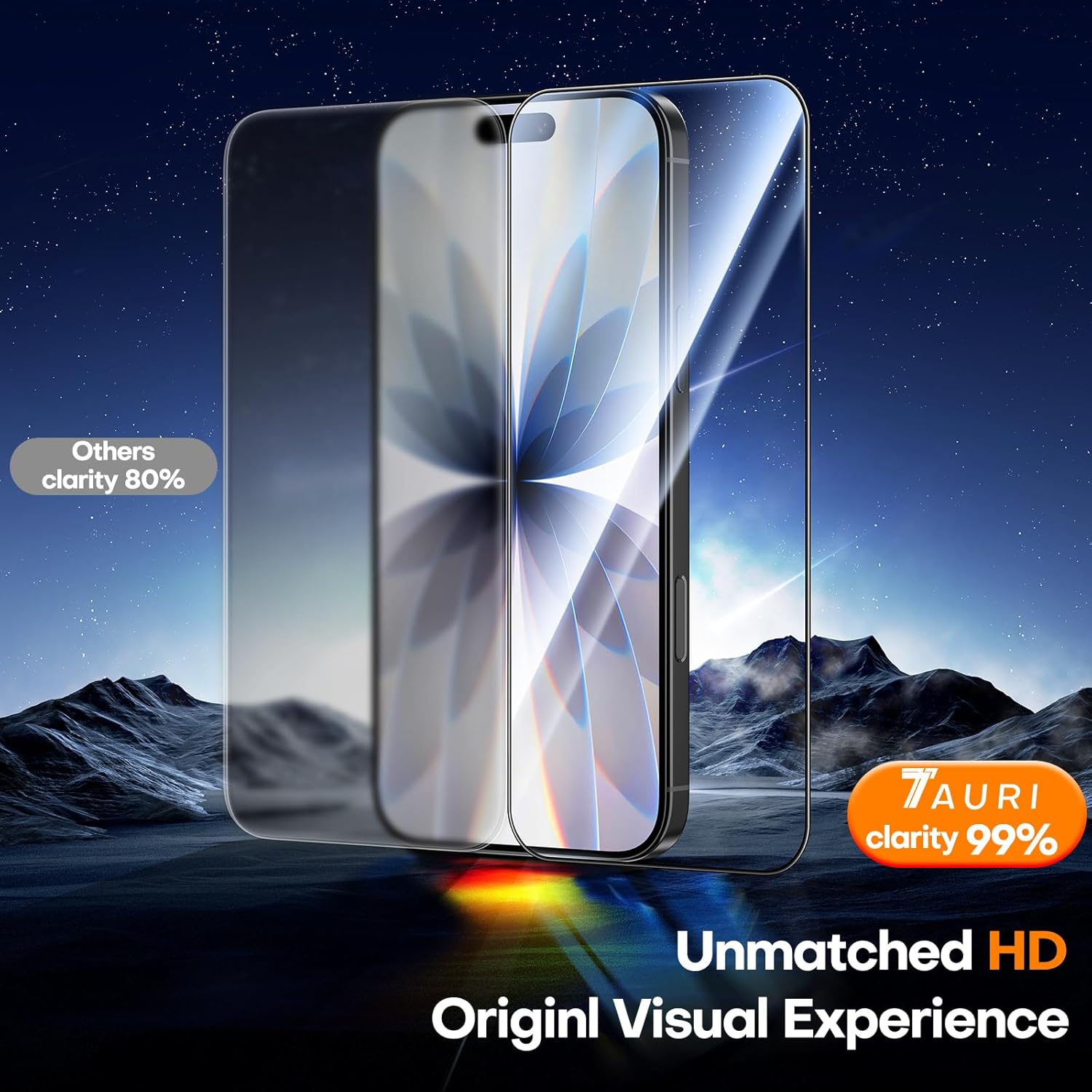 Thumbnail 1 de TAURI iPhone 17 Screen Protector | 2 Pack 9H+ Tempered Glass with Dust-Free Install Tool