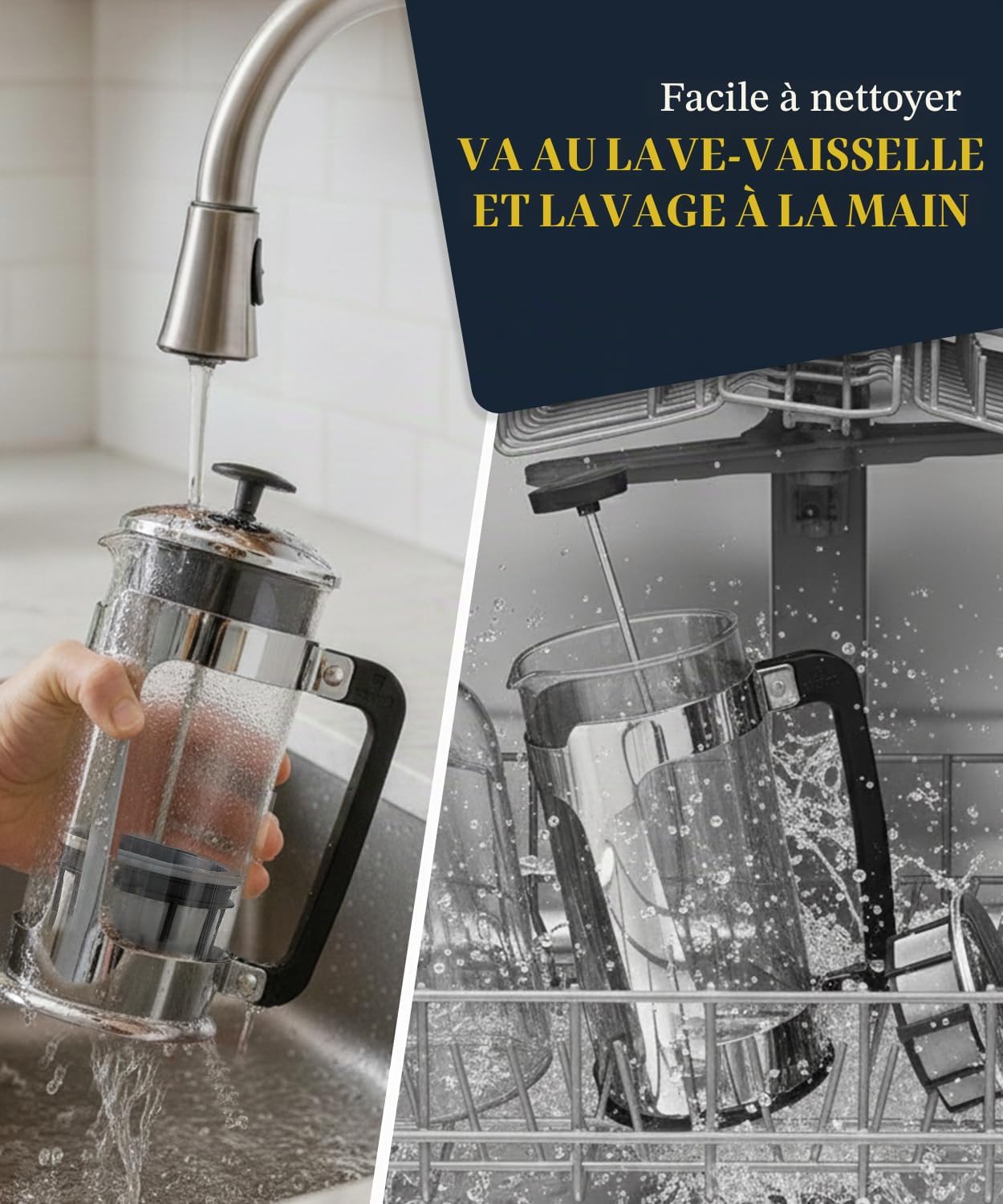Detalle 2 de ESPRO P5 1218C koffiepers van glas en roestvrij staal, 532 ml