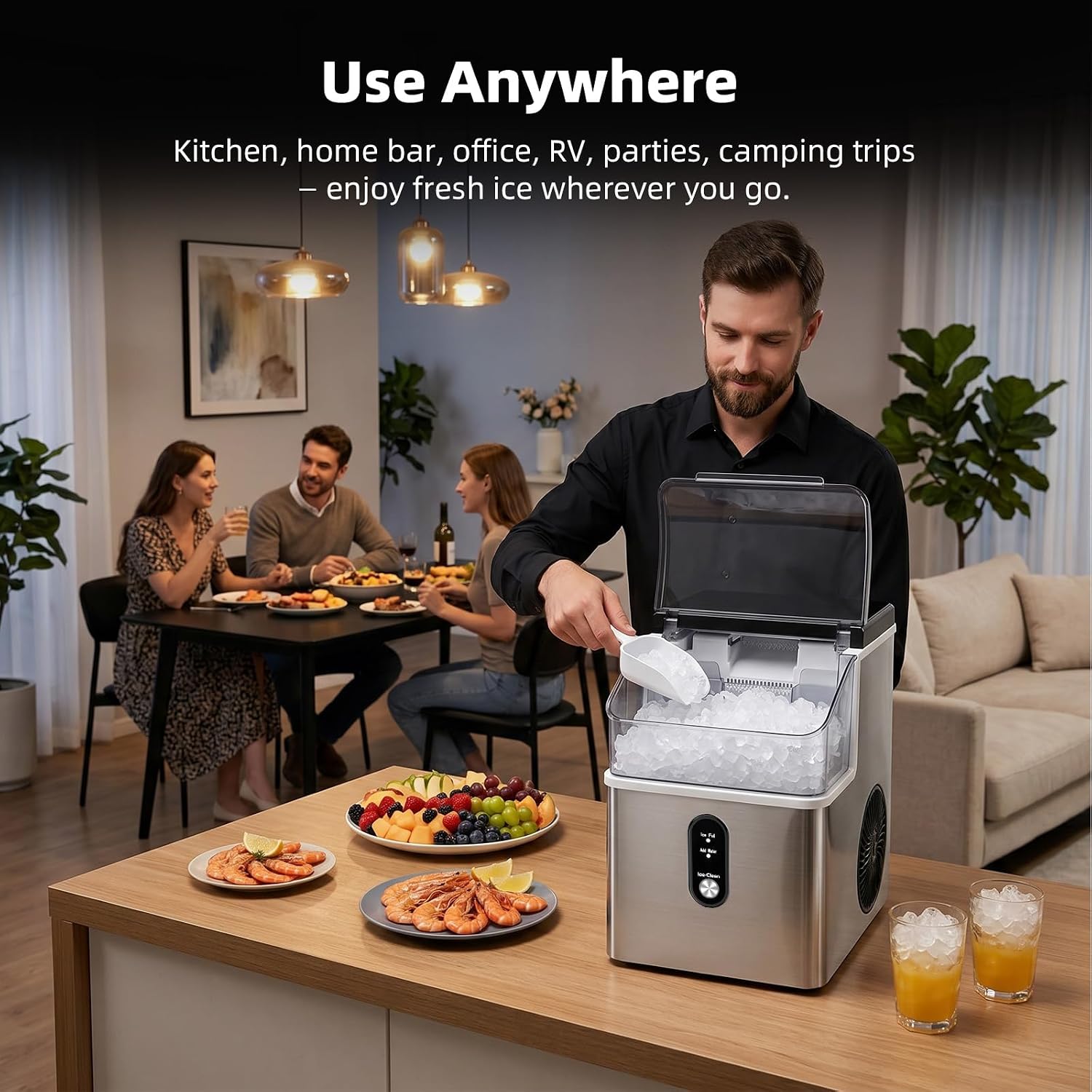 Thumbnail 6 de Antarctic Star HZB-15NH/S Nugget Ice Maker, 35 lb/24 hr, Silver