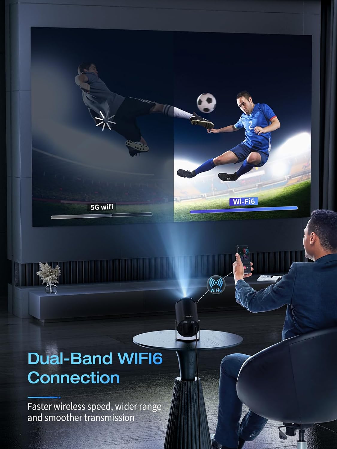 Detalle de Mini Projector Portable with Android 11
