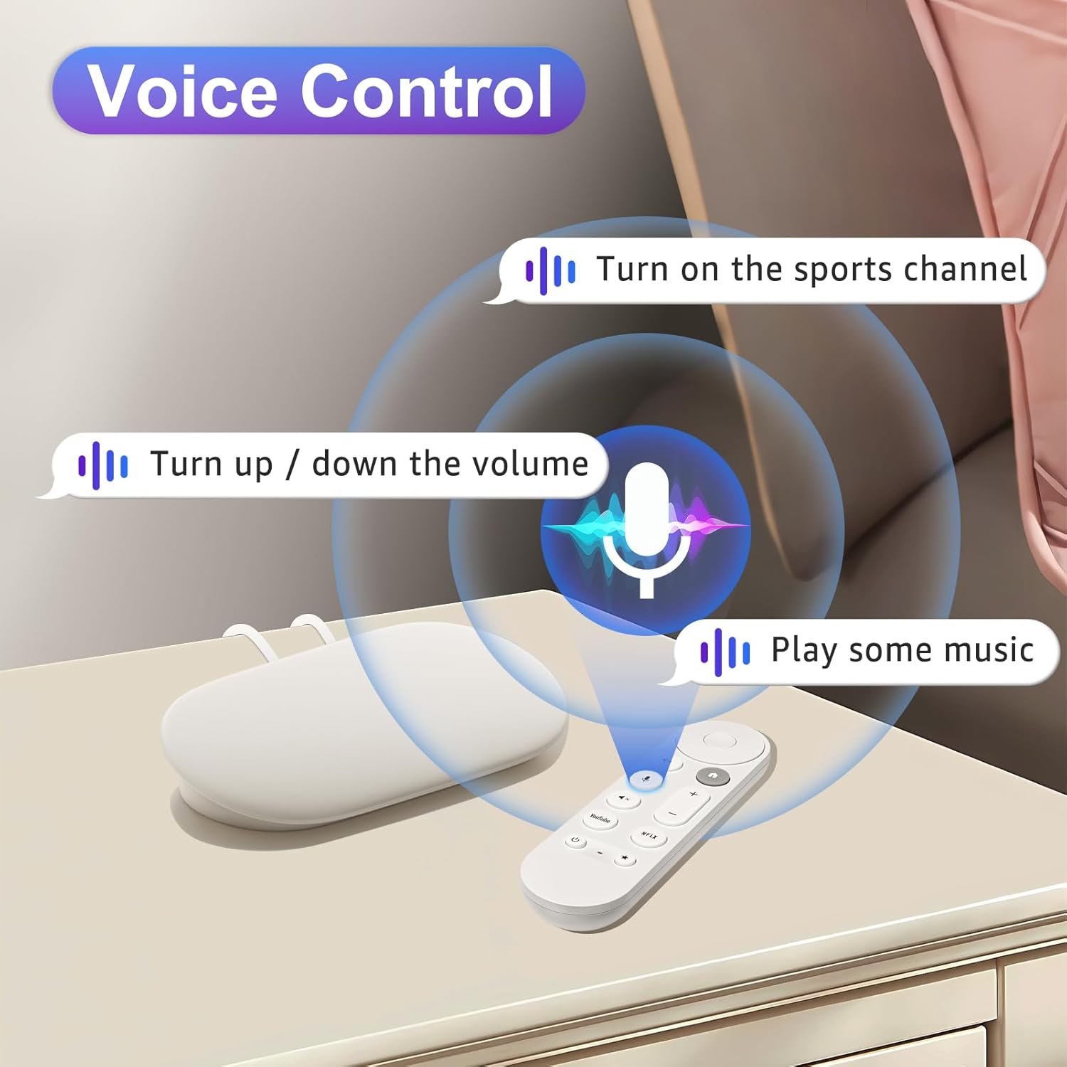 Thumbnail 2 de Voice Remote Control for Chromecast with Google TV (Replacement for Google TV Streamer 4K/HD Remote)
