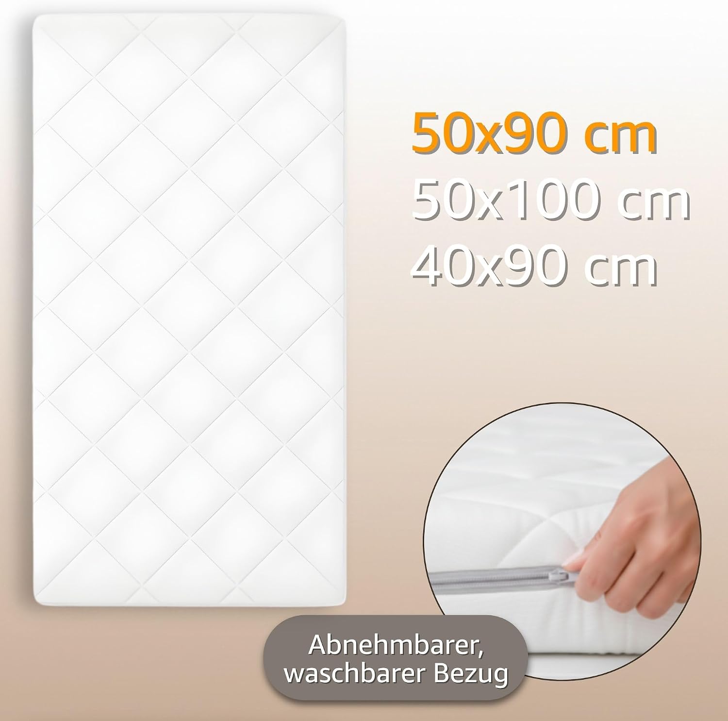 Detalle de Totsy Baby PDZ207_MULTI_90X50 babymatras voor wieg, 90 x 50 cm