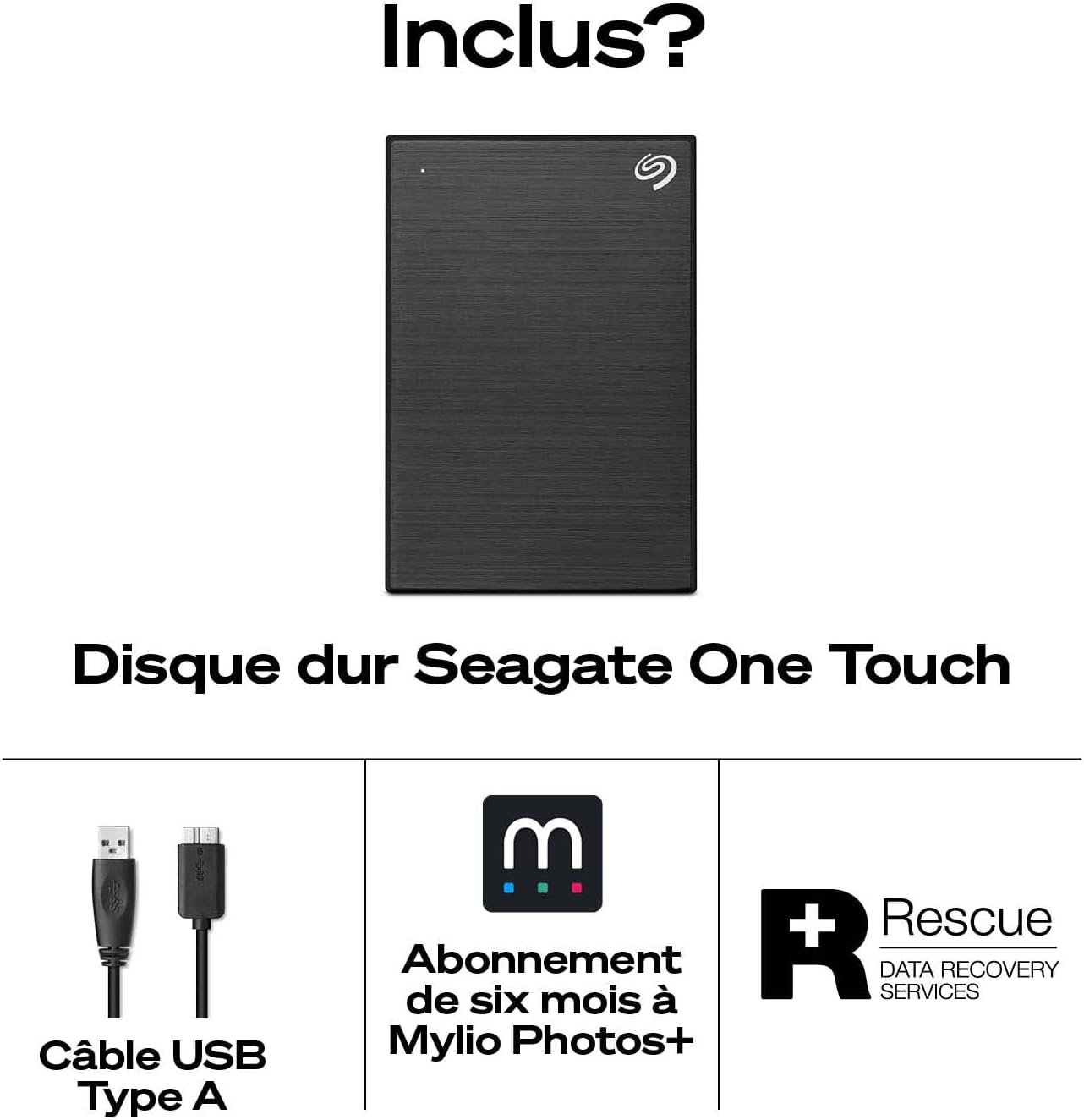 Thumbnail 3 de Seagate One Touch 2To – Disque dur externe portable USB 3.0 chiffré, pour PC, Notebook & Mac