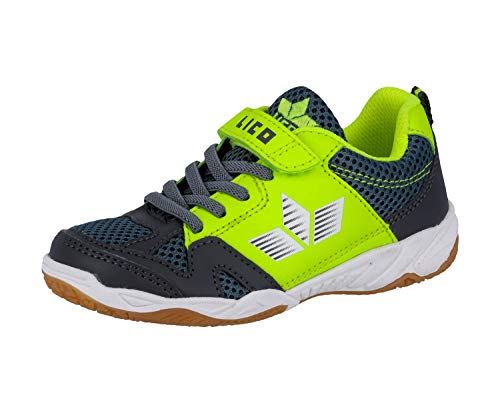 Detalle de Lico Sport VS Unisex Hallenturnschuh – Anthrazit/Lemon, Größe 34 EU