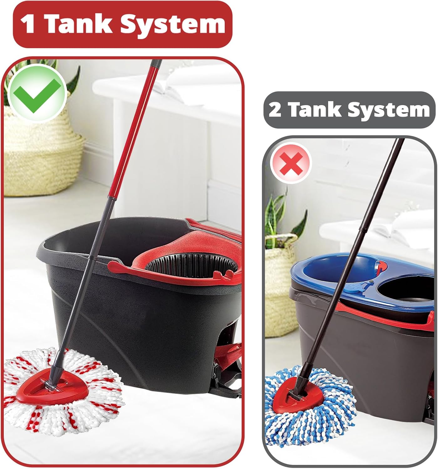 Thumbnail 1 de [2026 New Version] Mop Head Replacement — 3 Pack Spin Mop Heads for Easy Wring 1-Tank System