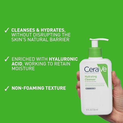 Detalle de CeraVe Hydrating Cleanser for Normal to Dry Skin with Hyaluronic Acid (236ml)