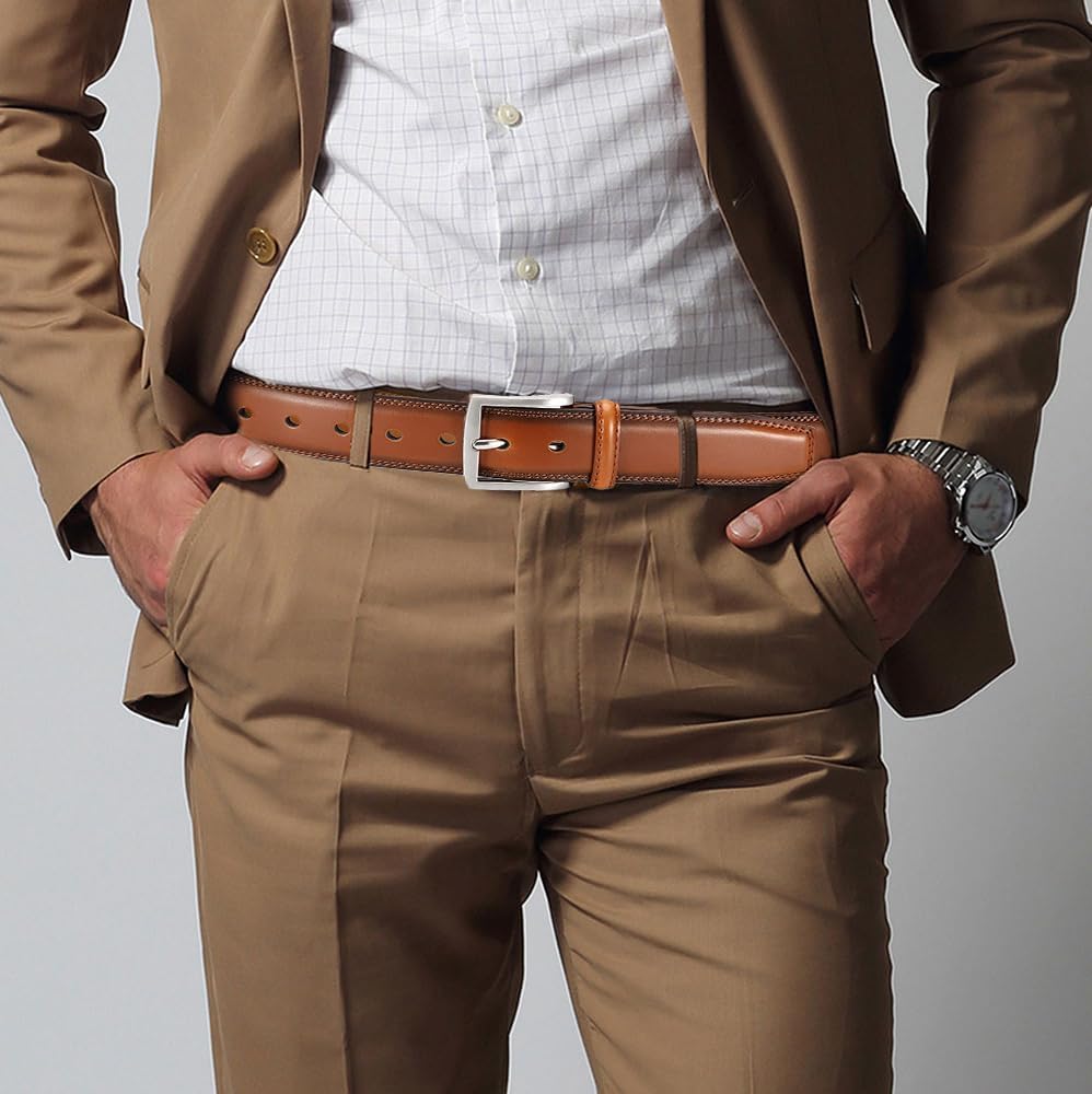 Detalle 2 de YOORAN Herren-Gürtel aus Leder (33 mm) – kürzbar, mit 9 ovalen Löchern