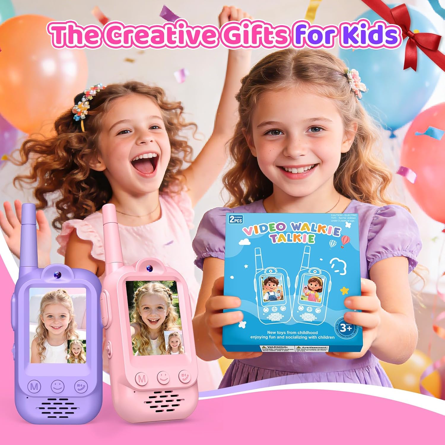 Thumbnail 6 de Wootoyz video walkie talkies for kids (Pink) – video calling, voice effects and rechargeable play