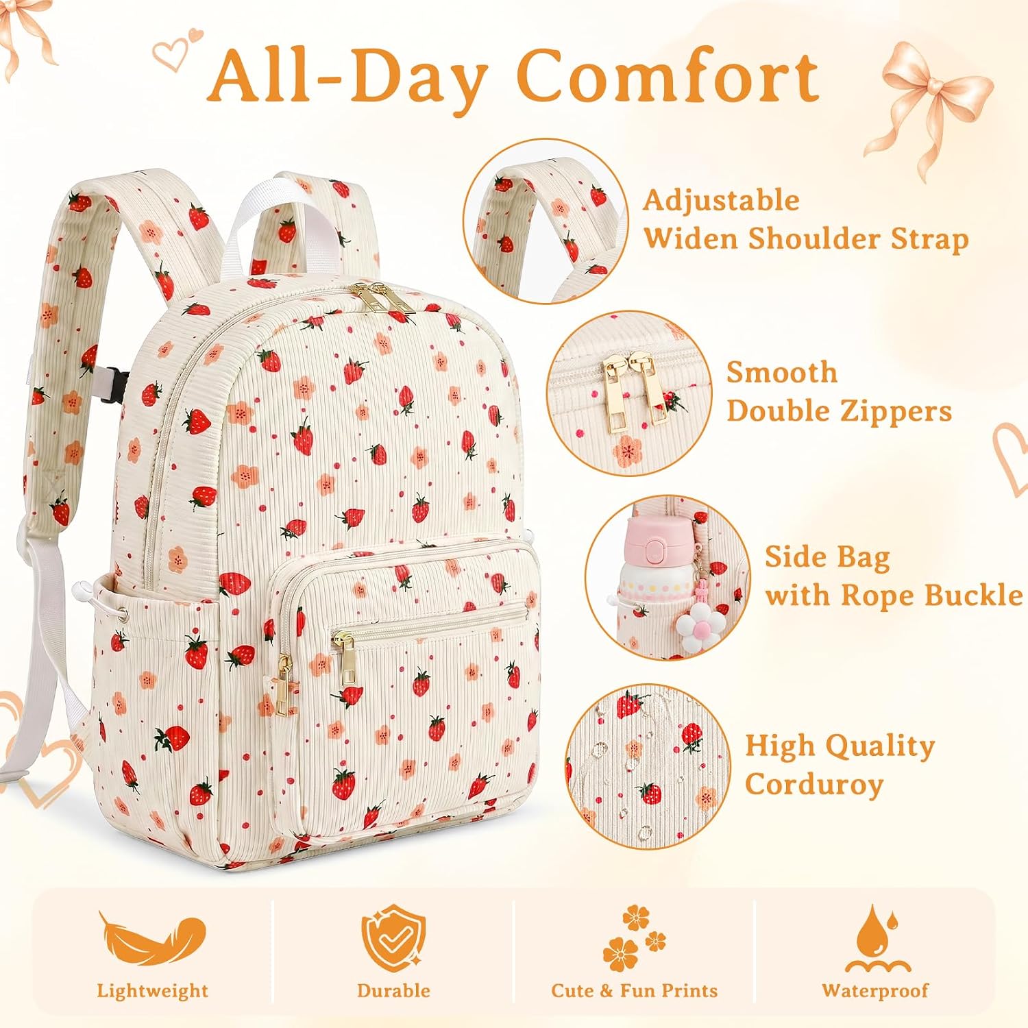 Detalle 2 de Corduroy Girls Backpack Set