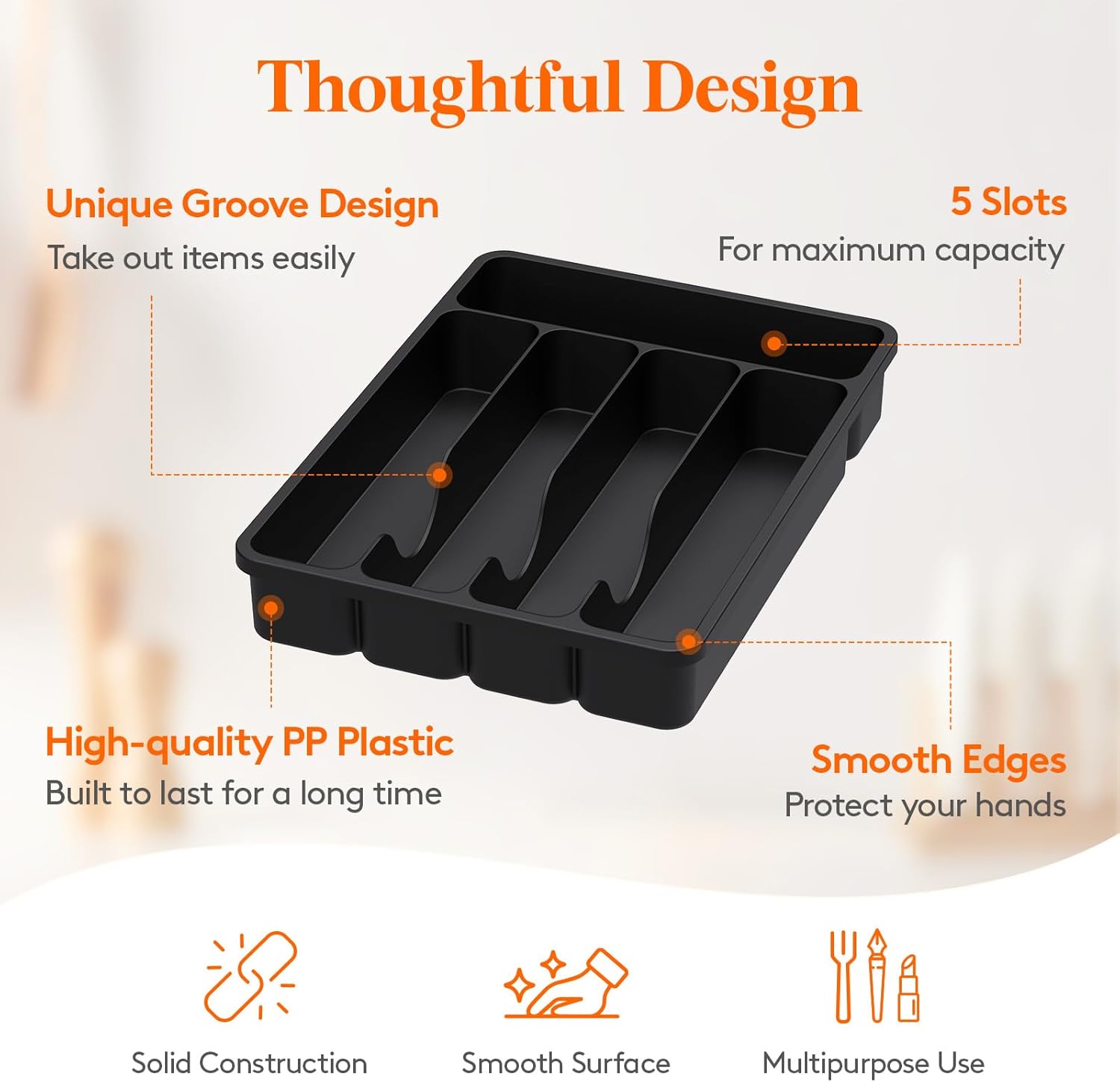 Detalle de Lifewit Silverware Drawer Organizer Tray 9.1 x 12.6