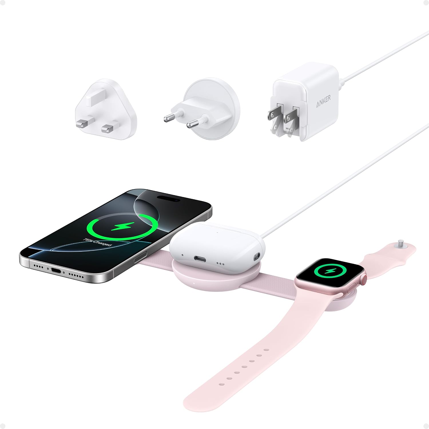 Detalle de Anker MagSafe Compatible 3-in-1 Wireless Charging Station review