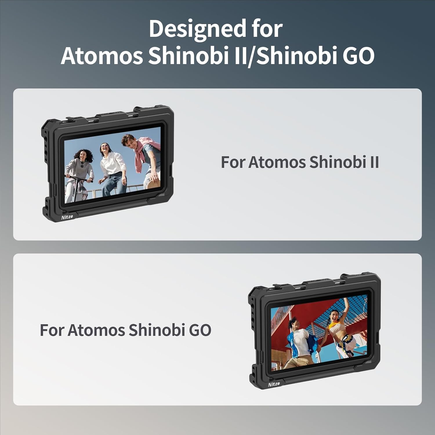 Detalle de Nitze Shinobi 2 Cage für Atomos Shinobi II/Shinobi Go (JT-A07A) – Monitorkäfig mit NATO-Schiene